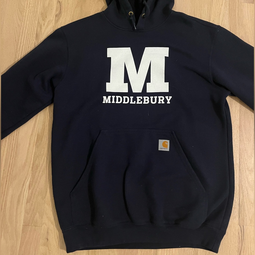 Navy Carhartt Middlebury college sweatshirt